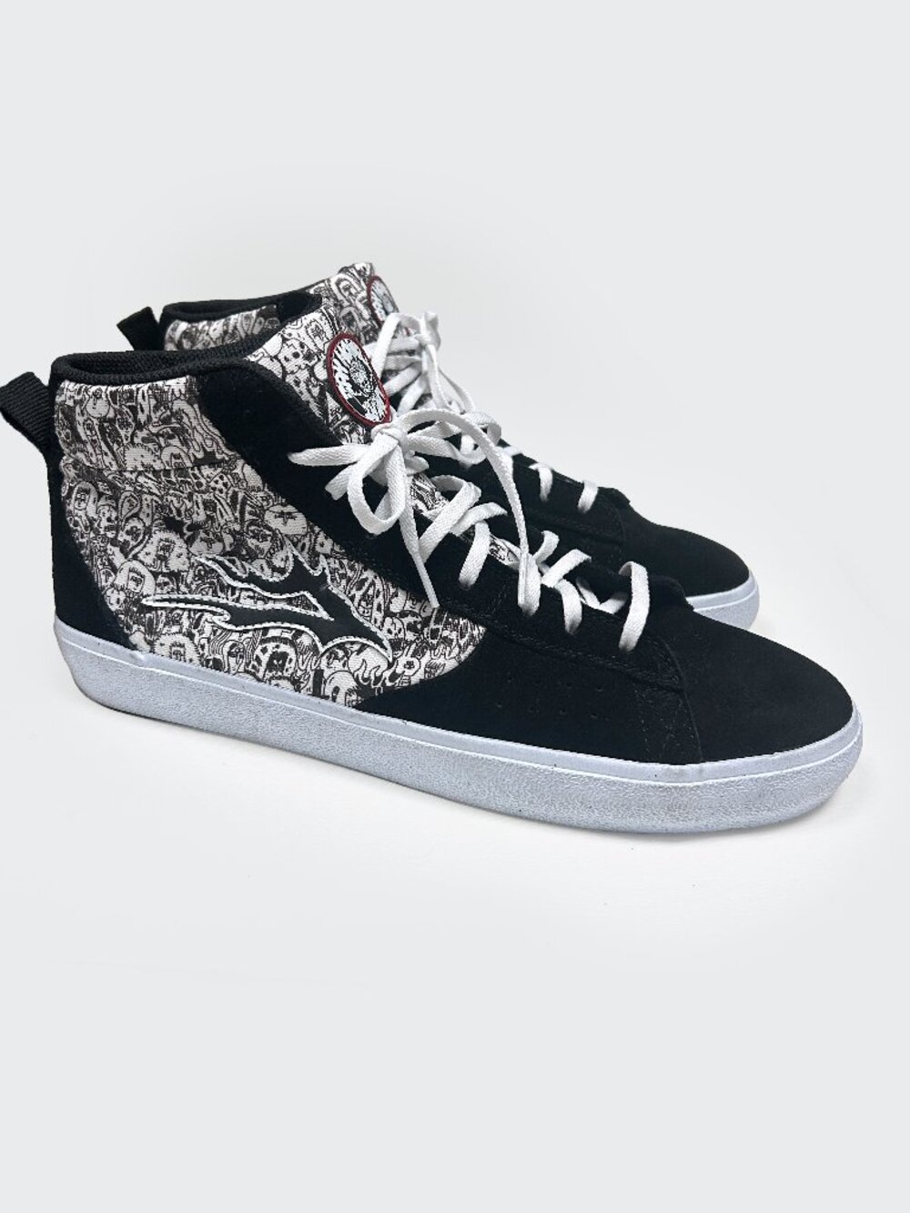 Lakai x Jay Howell Newport Hi Skate Shoes Mens Size 13 Black White Artist Collab
